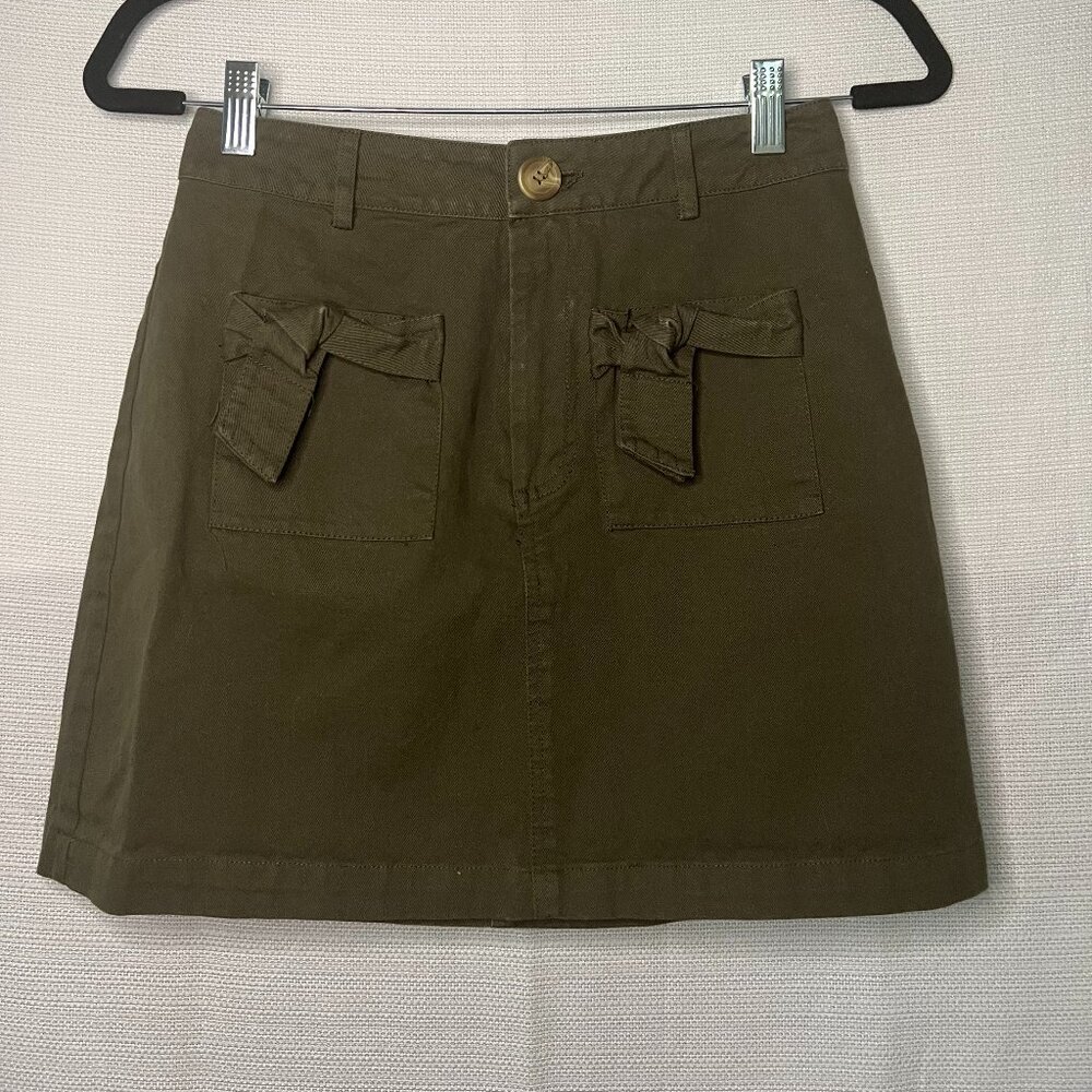 Very J Olive green fall skirt Cotton Small - 0381